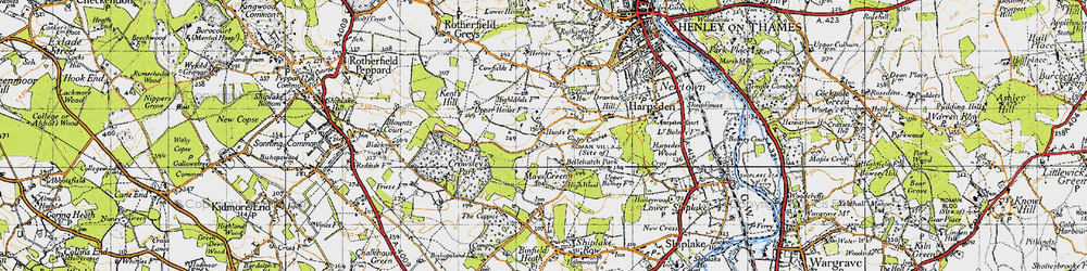 Old map of Mays Green in 1947