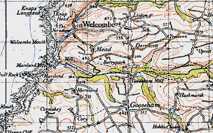 Old map of Mead in 1946