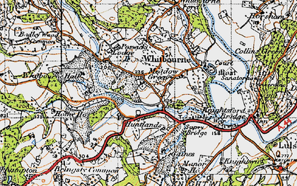 Old map of Meadow Green in 1947