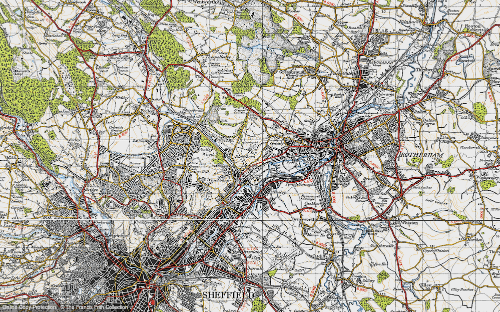 Old Map of Meadow Hall, 1947 in 1947