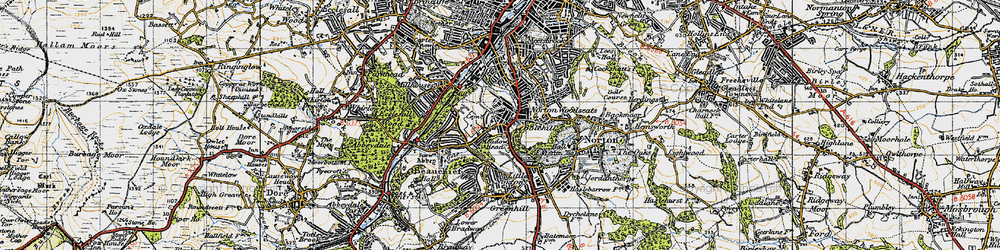 Old map of Meadow Head in 1947
