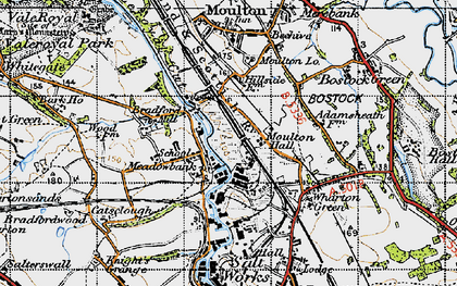 Old map of Bradford Mill in 1947