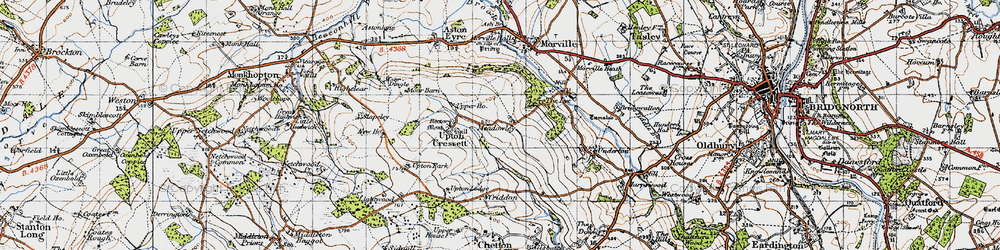 Old map of Meadowley in 1947