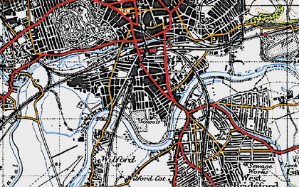 Old map of Meadows in 1946