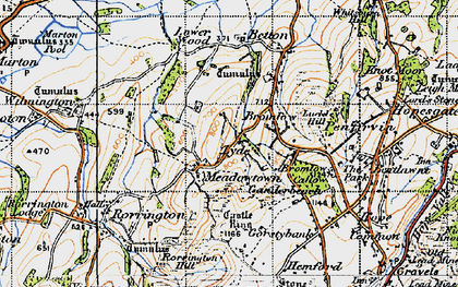 Old map of Meadowtown in 1947