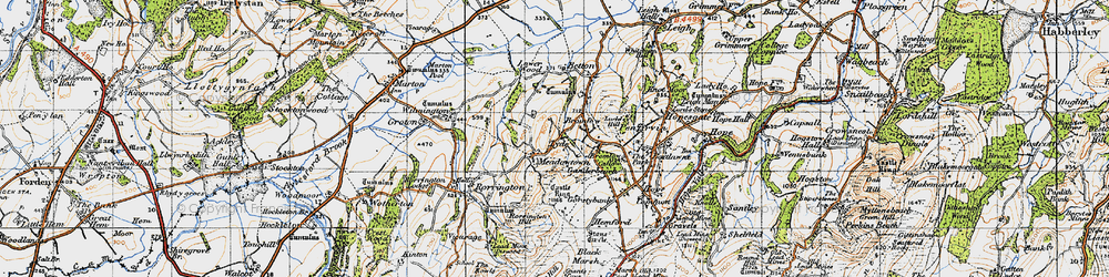 Old map of Meadowtown in 1947