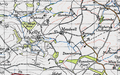 Old map of Meadwell in 1946