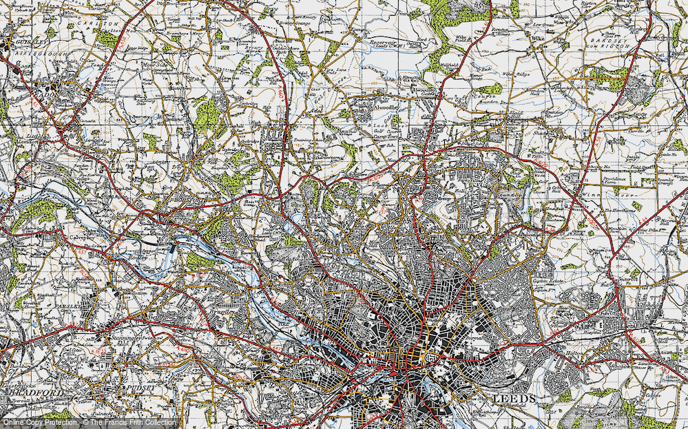 Old Map of Meanwood, 1947 in 1947