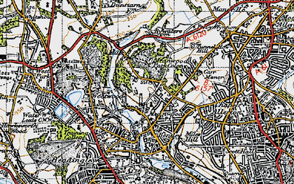 Old map of Meanwood in 1947