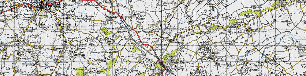 Old map of Meare Green in 1945
