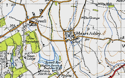 Old map of Mears Ashby in 1946