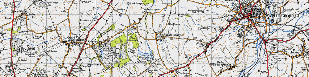 Old map of Mears Ashby in 1946