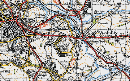 Old map of Measborough Dike in 1947