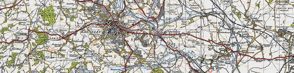 Old map of Measborough Dike in 1947