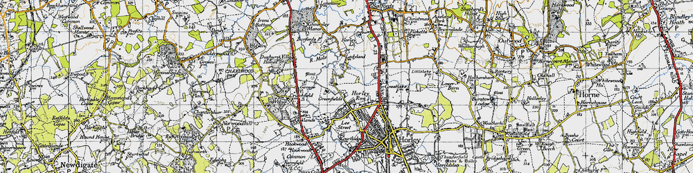 Old map of Meath Green in 1940