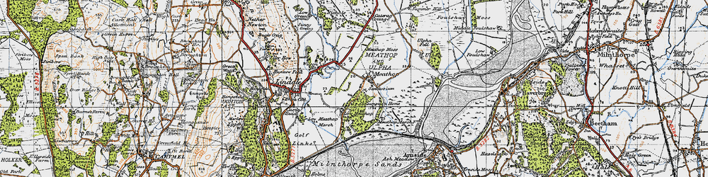 Old map of Meathop in 1947