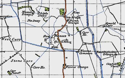 Old map of Meaux in 1947