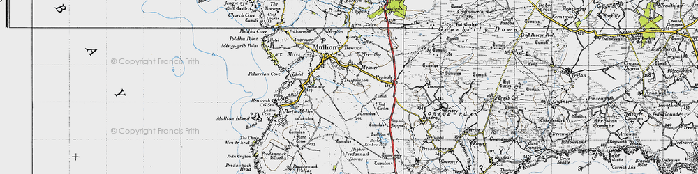 Old map of Meaver in 1946