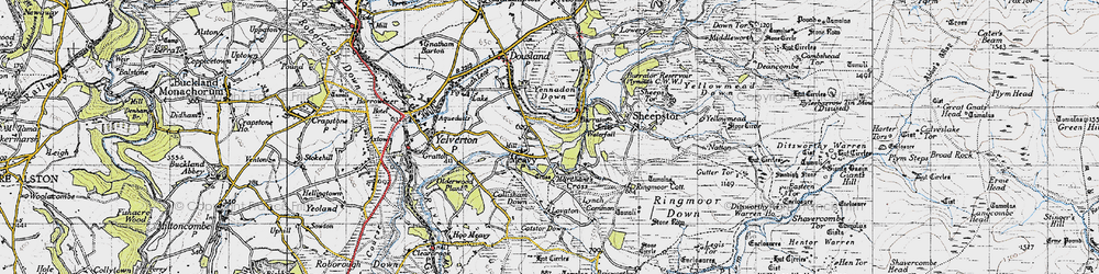 Old map of Meavy in 1946