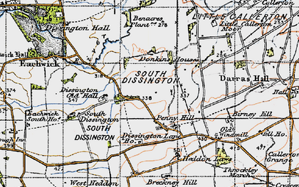 Old map of Benacres Plantns in 1947