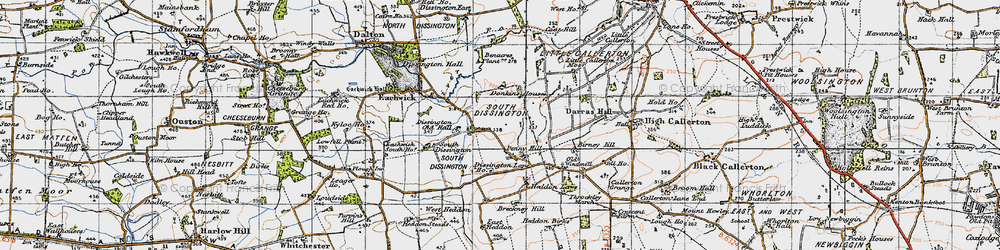 Old map of Medburn in 1947