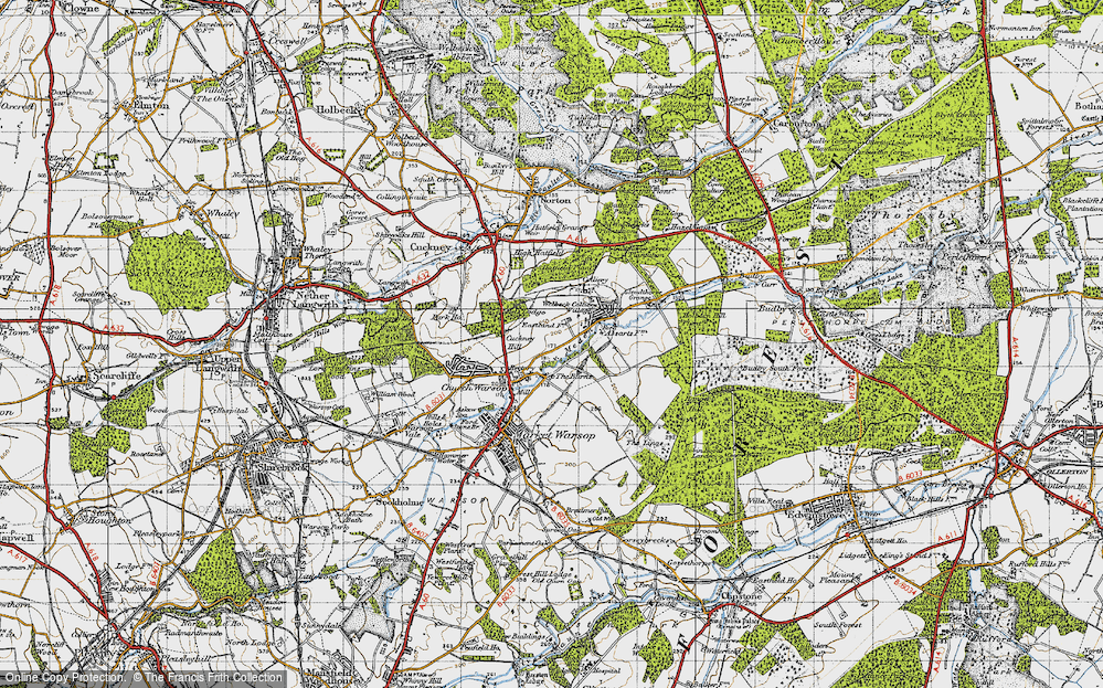 Old Map of Meden Vale, 1947 in 1947