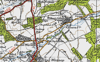 Old map of Meden Vale in 1947