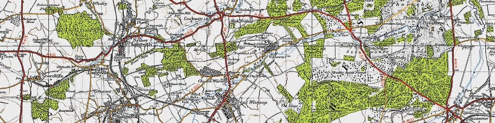 Old map of Meden Vale in 1947