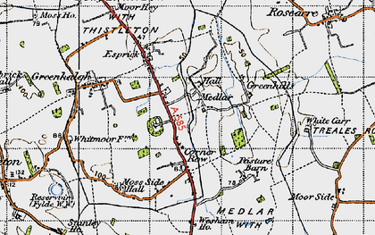 Old map of Medlar in 1947