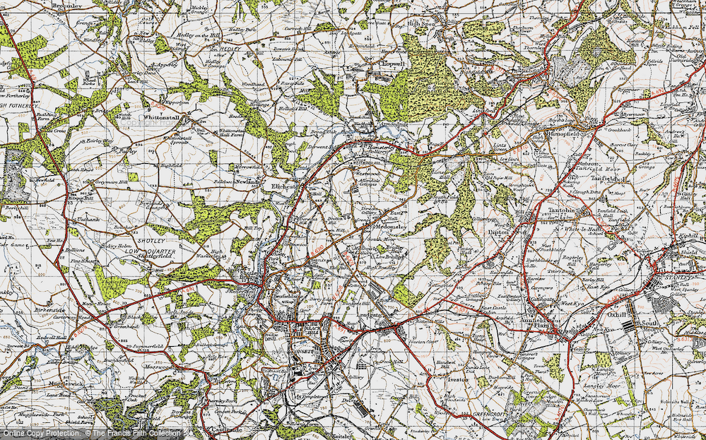 Old Map of Medomsley, 1947 in 1947