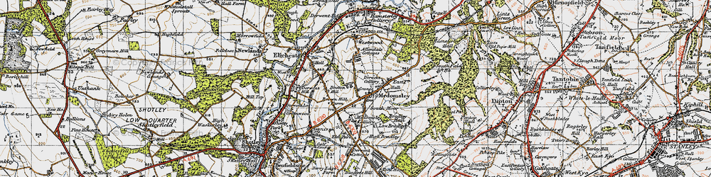Old map of Medomsley in 1947