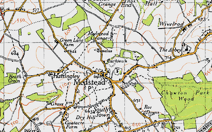 Old map of Medstead in 1945