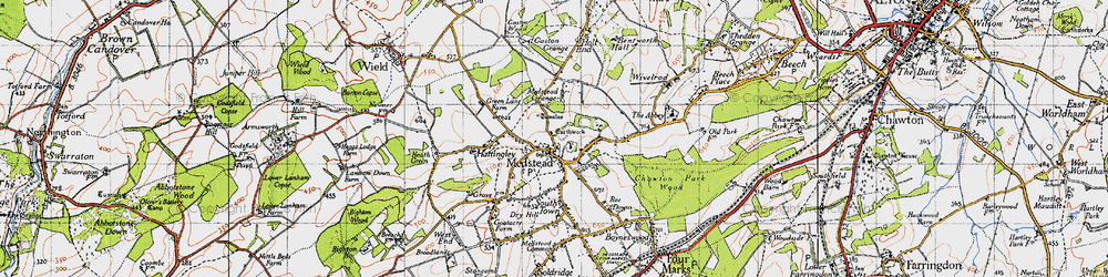 Old map of Medstead in 1945