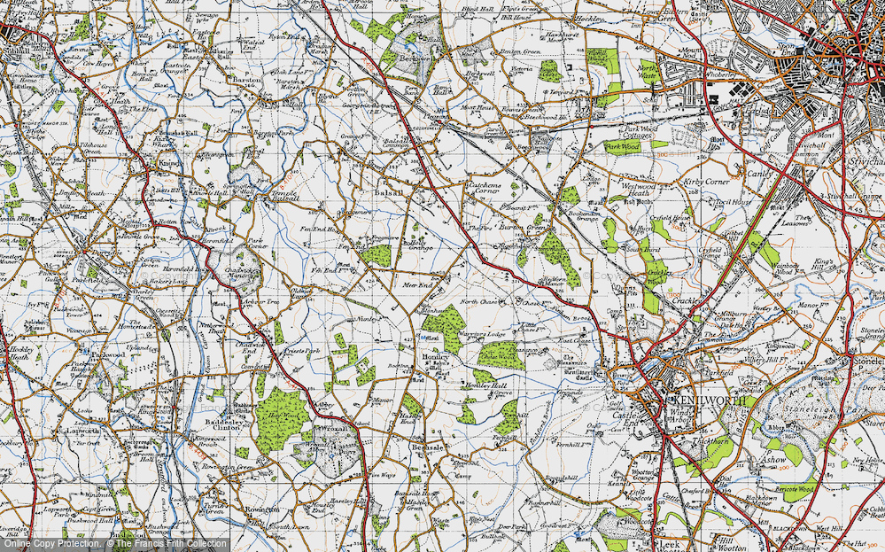 Old Map of Meer End, 1947 in 1947