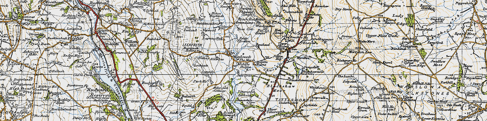 Old map of Meerbrook in 1947