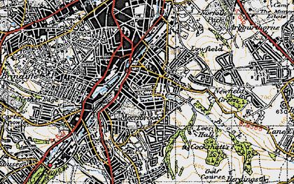 Old map of Meersbrook in 1947