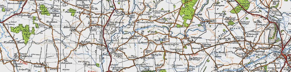 Old map of Shray Hill in 1947