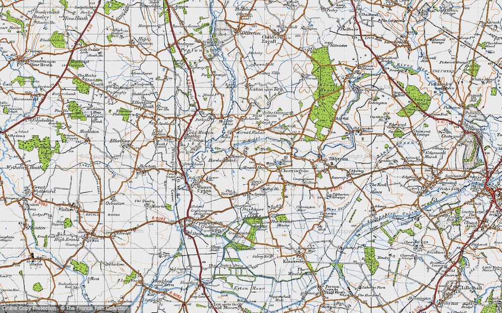 Old Map of Meeson Heath, 1947 in 1947