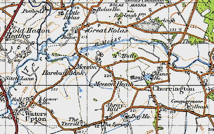 Old map of Meeson Heath in 1947