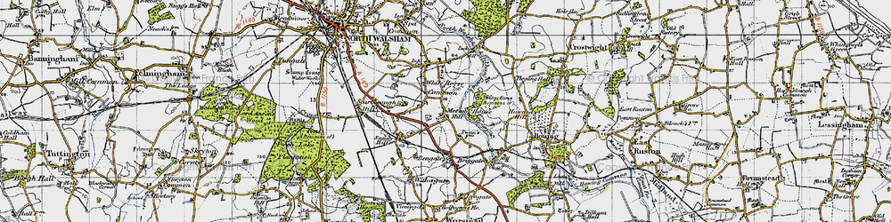 Old map of Meeting House Hill in 1945