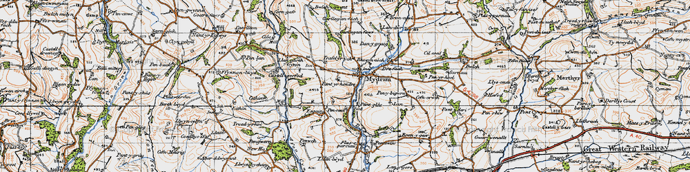 Old map of Meidrim in 1946