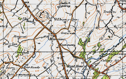 Old map of Meinciau in 1946