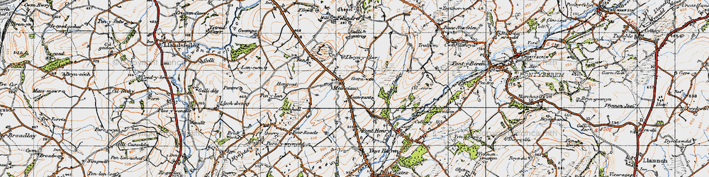 Old map of Meinciau in 1946