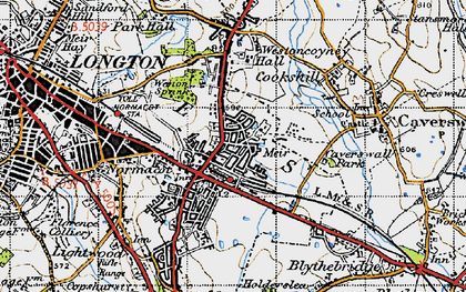 Old map of Meir in 1946
