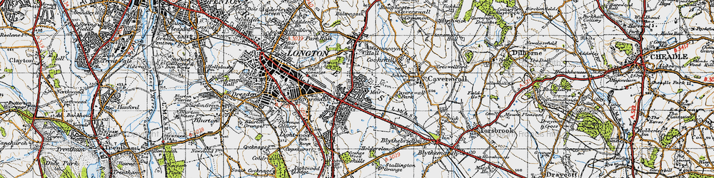 Old map of Meir in 1946