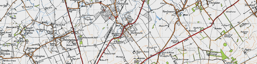 Old map of Melbourn in 1946