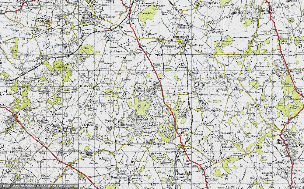 Old Map of Melbury Osmond, 1945 in 1945