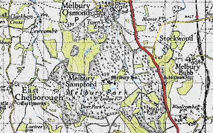 Old map of Melbury Sampford in 1945
