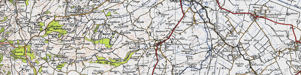 Old map of Boomer in 1946