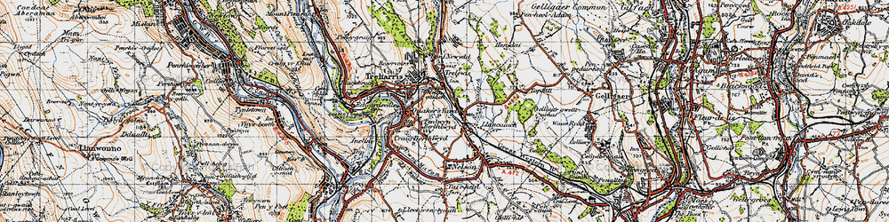 Old map of Melin Caiach in 1947